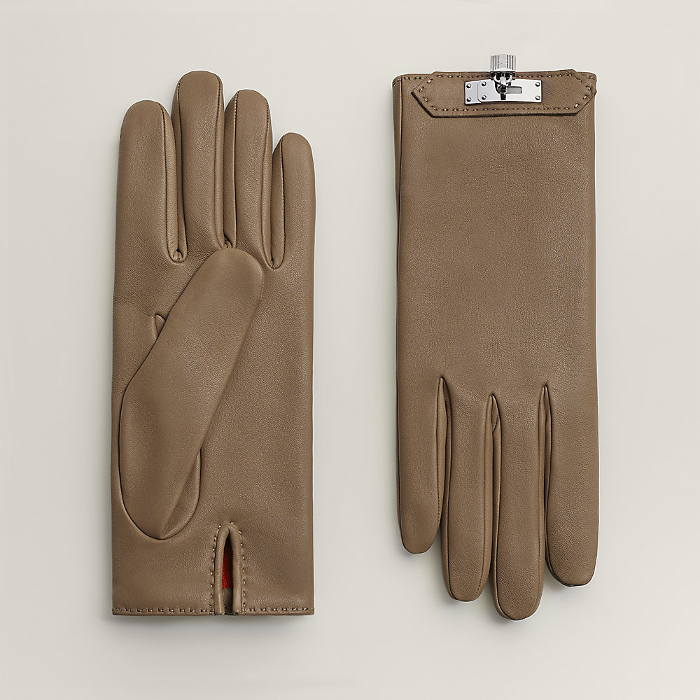 HERMES エルメス GLOVE 紫 手袋 本体 箱付きカシミア M HERMES エルメス 手袋 グローブ ケリーカデナ付 プリンセス #7.5